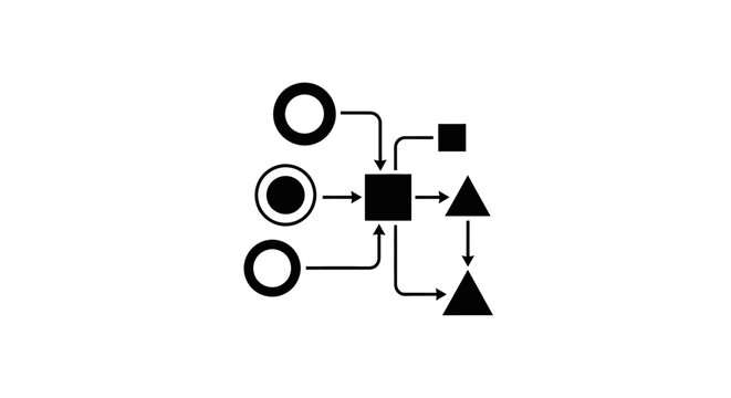 Black and white flowchart diagram symbols.