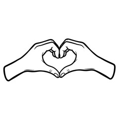 Fototapeta premium Heart Shape Made with Two Hands Illustration