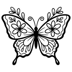 Elegant Floral Butterfly Vector Illustration