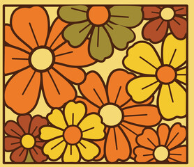 Vibrant Floral Pattern with Geometric Flowers