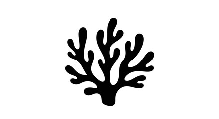 Black Coral Reef Silhouette Illustration. © fadli