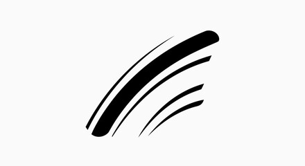 Obraz premium Black curved lines abstract symbol.