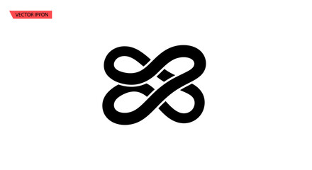 Fototapeta premium Black Infinity Symbol Graphic Design.