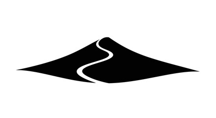 Black mountain logo with river.