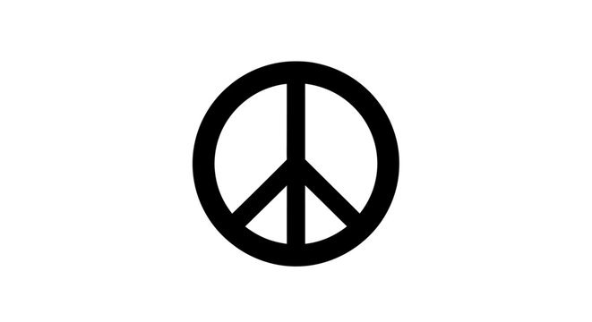Black peace sign symbol icon.