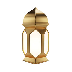 Golden ornate lantern with translucent panels, beautiful Islamic decorative lighting