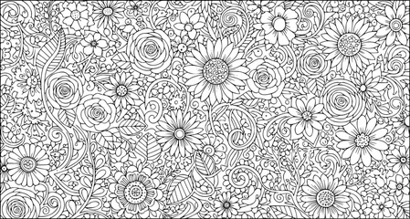 Vintage floral ornament and abstract lace vector design for a seamless textile wallpaper texture with ornate baroque damask elements © iman