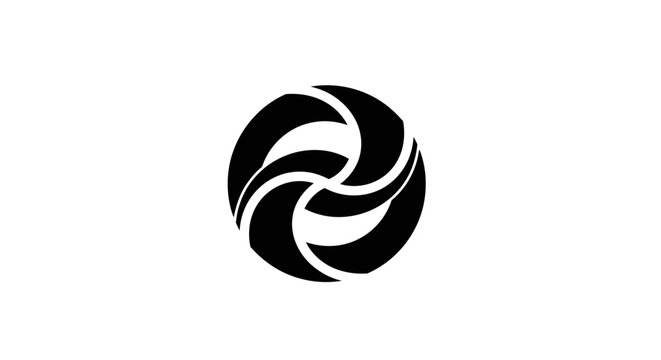 Black and white camera shutter icon.