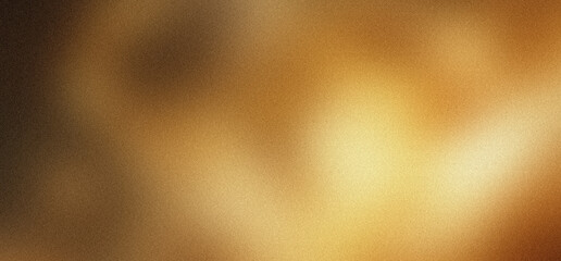 Abstract golden brown gradient background with soft bokeh effect and subtle grain texture, creating a warm and inviting visual for overlays or backdrops. © MASUM.ME
