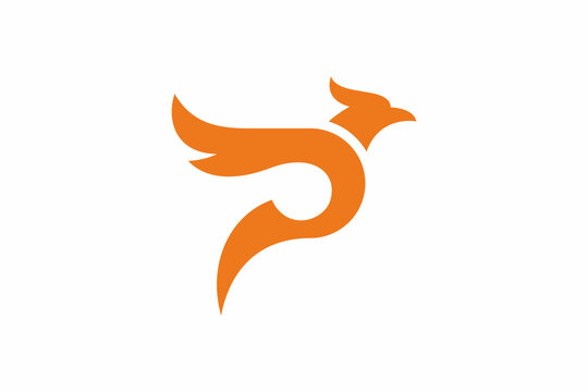 Letter P Phoenix Logo Design 