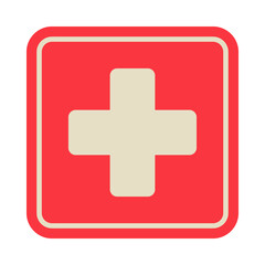 Obraz premium red cross symbol on square sign