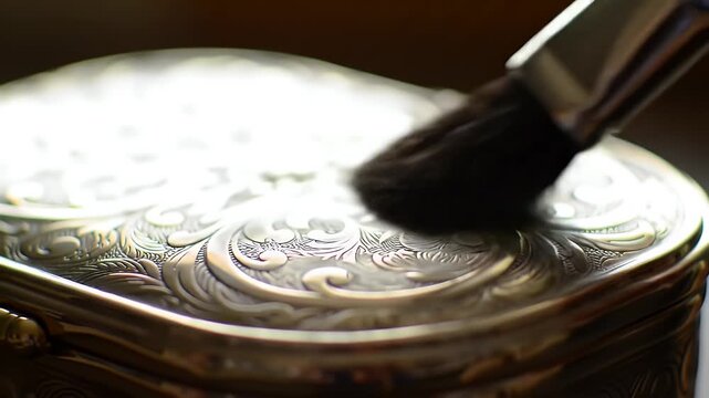 Polishing Silver Box.