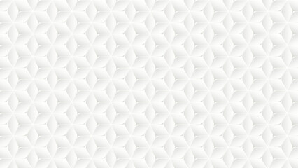 seamless white 3D geometric pattern with hexagonal star shapes for elegant modern architectural background textures