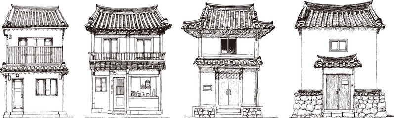 Fototapeta premium Building Line Illustration Collection