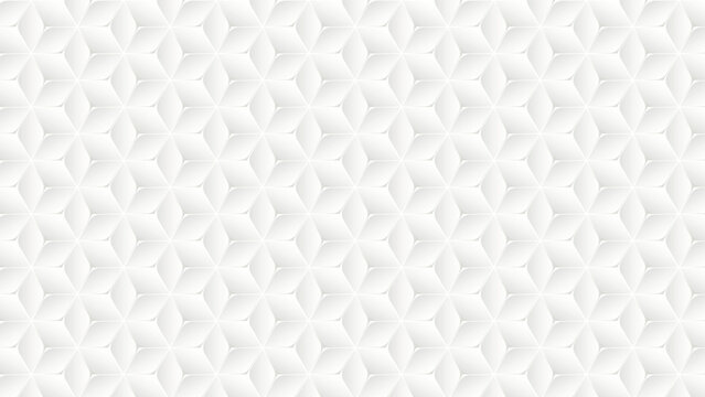 seamless white 3D geometric pattern with hexagonal star shapes for elegant modern architectural background textures