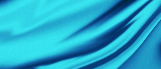 Obraz premium Abstract turquoise blue gradient fabric texture with soft grainy noise background for design and creative projects