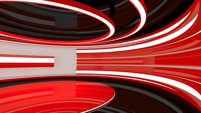 Red Studio. Red wall with light. Red background. Red back drop. 3d rendering