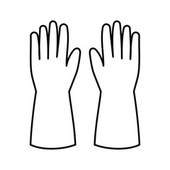 Fototapeta premium ゴム手袋のシンプル線画アイコン素材