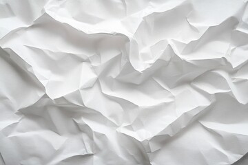 Obraz premium crumpled white paper sheet with deep folds and soft shadows conveying frustration and raw textured imperfection