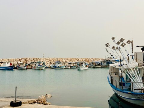 boats in marina latchi, Cyprus 