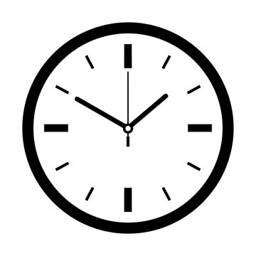 a clean sleek minimalist black and white analog clock face showing 910 representing time management planning and important deadlines.