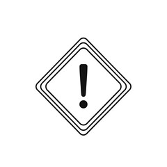 Warning sign with exclamation mark symbol.