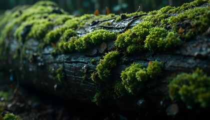 Mossy Logs in Woodland Forest