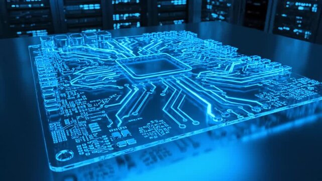 Futuristic Computer Chip Circuit Board Technology.