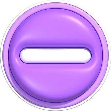 Purple Minus Button Icon, Cancel Symbol, Mathematics Operation Symbol