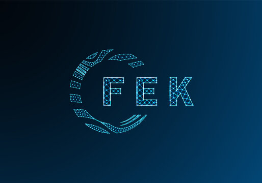 FEK low poly letter logo vector design. FEK lower poly logo design. FEK unique low poly logo design.
