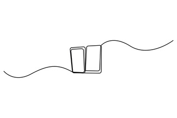 Obraz premium Minimal wall light switch one line drawing home electricity concept 