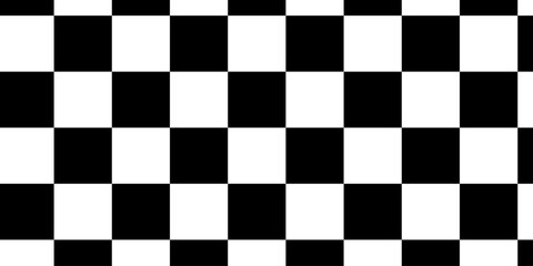 Obraz premium Chessboard pattern with black and white color. Black white finish line icon with checkered flag pattern. Simple black and white checkered abtract background. Black white checkerboard seamless pattern.