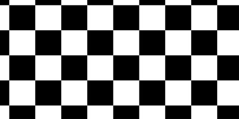 Obraz premium Chessboard pattern with black and white color. Black white finish line icon with checkered flag pattern. Simple black and white checkered abtract background. Black white checkerboard seamless pattern.