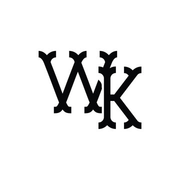 WK monogram logo design letter text name symbol monochrome logotype alphabet character simple logo