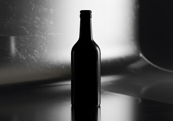 Dark wine bottle silhouette