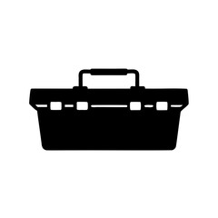 Black silhouette of a traditional utility toolbox icon Vector
