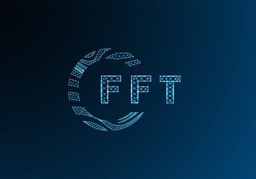 FFT low poly letter logo vector design. FFT lower poly logo design. FFT unique low poly logo design.