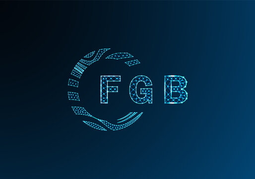 FGB low poly letter logo vector design. FGB lower poly logo design. FGB unique low poly logo design.