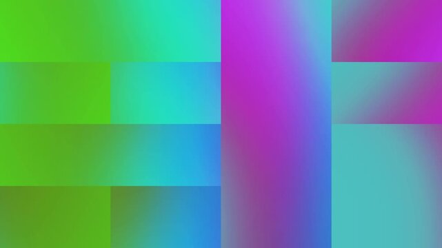 Dynamic abstract gradient background with vibrant blocks of green, blue, and purple hues, forming a modern geometric pattern for digital art