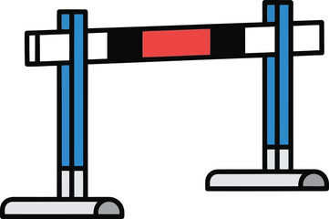 Obraz premium Equestrian horse jumping obstacle barrier competition athletic sport event vector