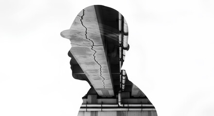 インフラ老朽化と補修のイメージ