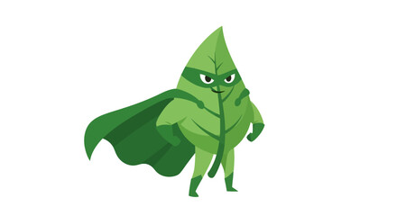 Obraz premium Cartoon Leaf Character with Angry Expression.