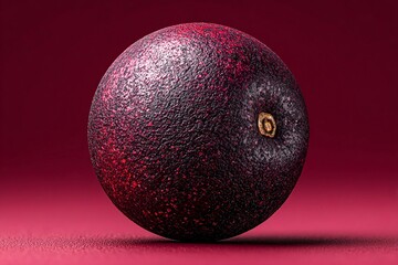 Vibrant Berry Sphere on a Dark Purple Backdrop Captures Rich Textures Generative AI