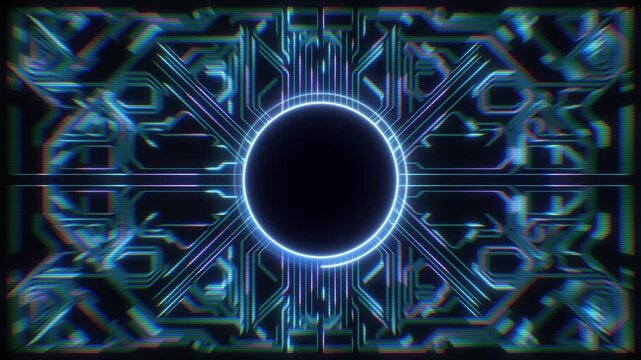 Digital Data moving on Circuit Board and CPU loop backgrounds. Computer Processing and organizing data. Abstract high tech Artificial intelligence (AI), data mining, modern computer technology surface