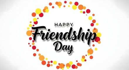 Happy friendship day celebration with colorful polka dots