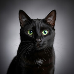 Fototapeta premium black cat portrait