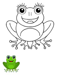 Obraz premium A bright green frog with long, elegant eyelashes