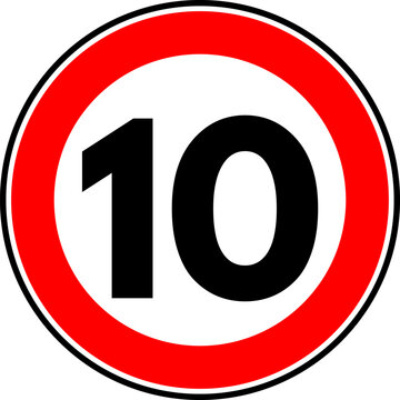 Speed Limit 10 kmh Traffic Sign Vector