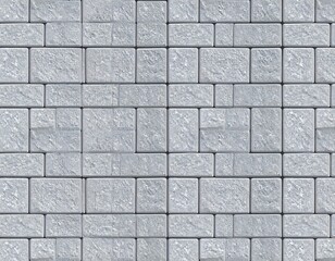 Fototapeta premium Light gray, rectangular stone tiles arranged in a repeating pattern