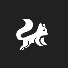 Obraz premium Minimalist Running Squirrel Logo. Modern Graphic Animal Icon Design.